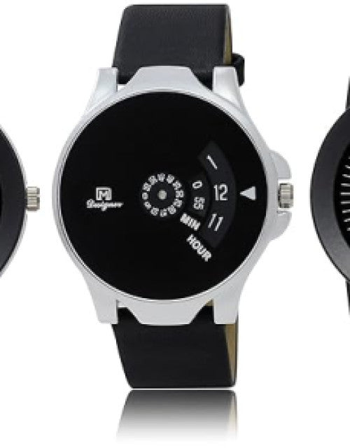 Analog Watches for Men (Black, Pack of 3)